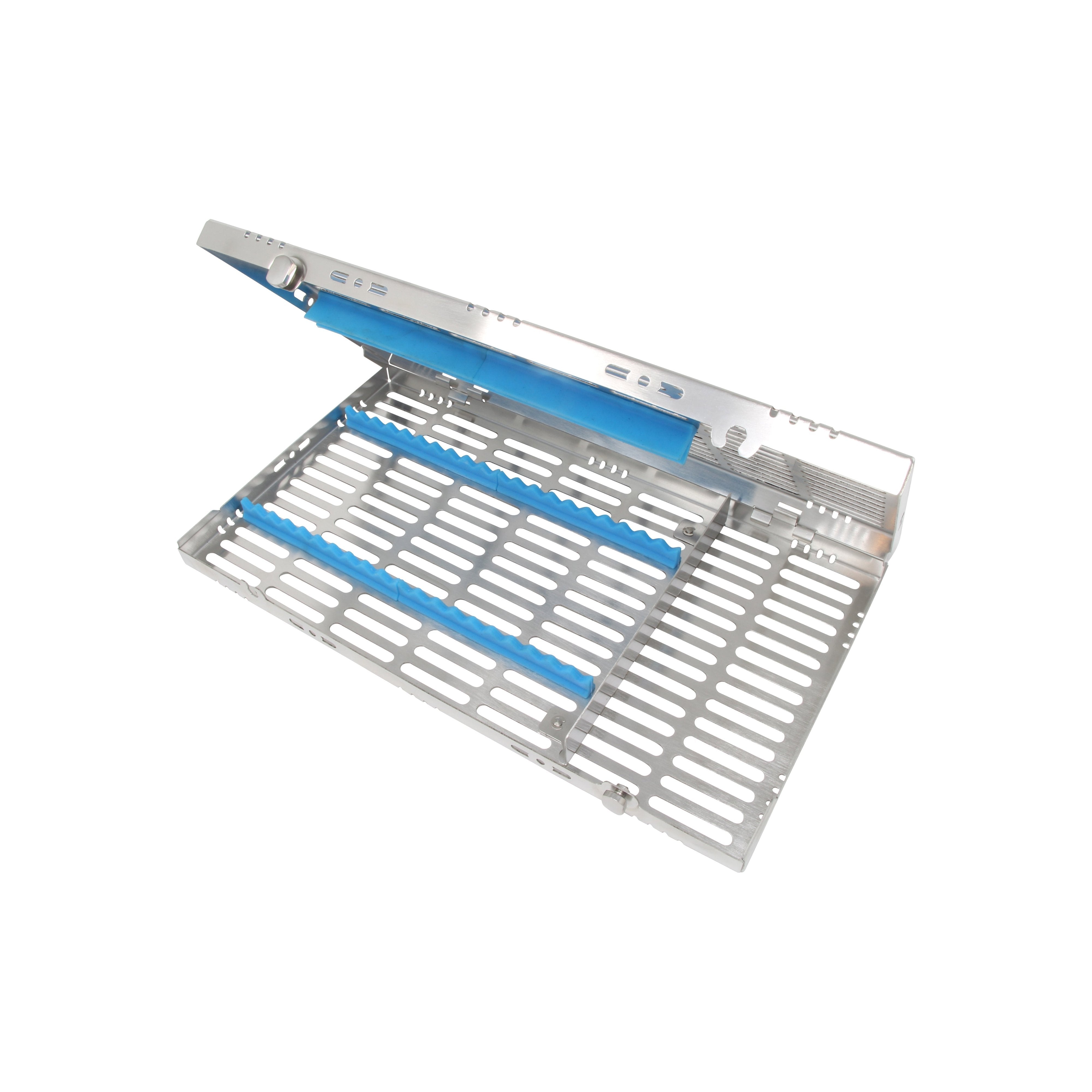 Sterilization Cassette for 20 Instruments, With Adjustable Accessory Area - 370x202x30, Detachable - HiTeck Medical Instruments