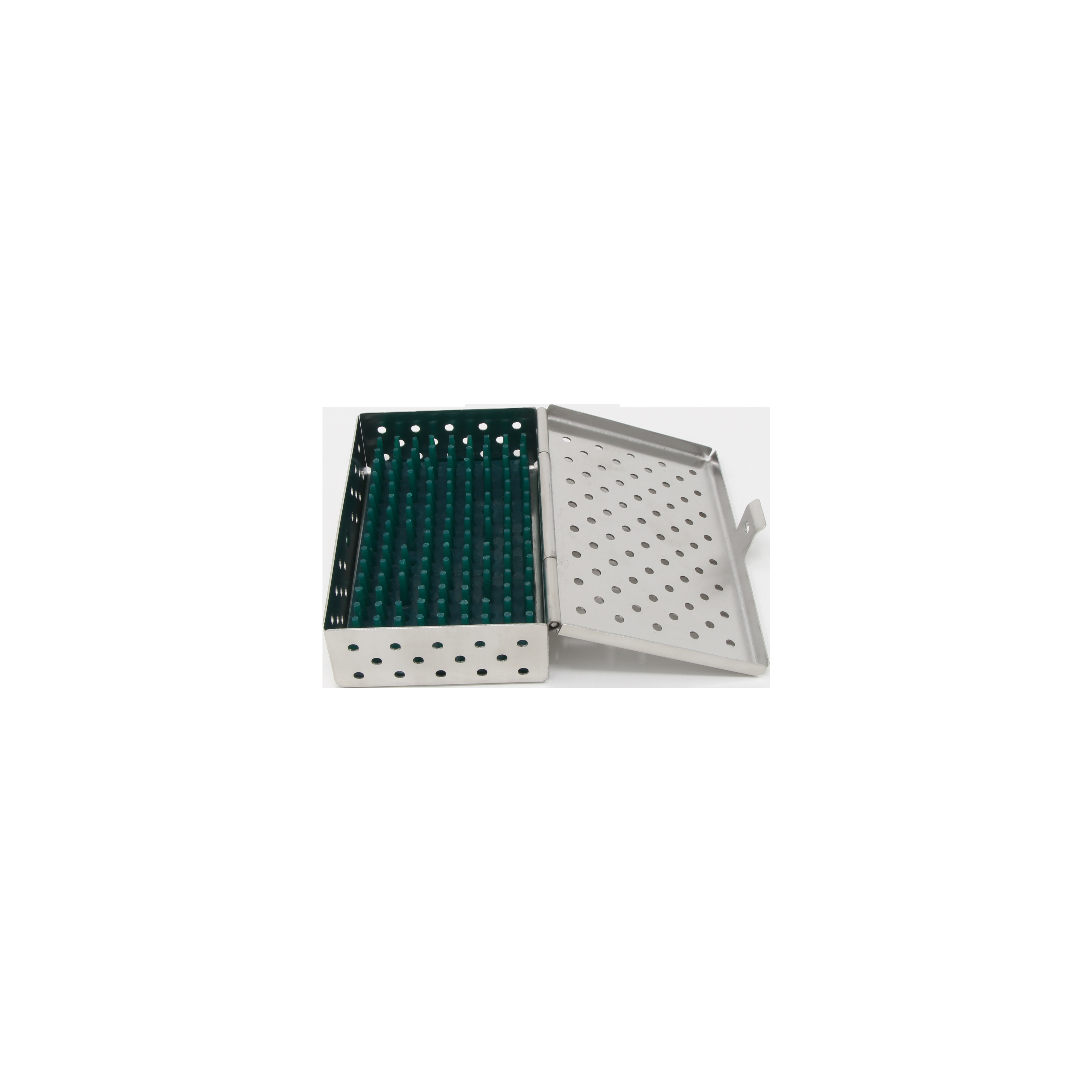 Sterilization Cassette for Clamps & Small Parts, With Silicone Mat - 100x60x25, Non Detachable - HiTeck Medical Instruments