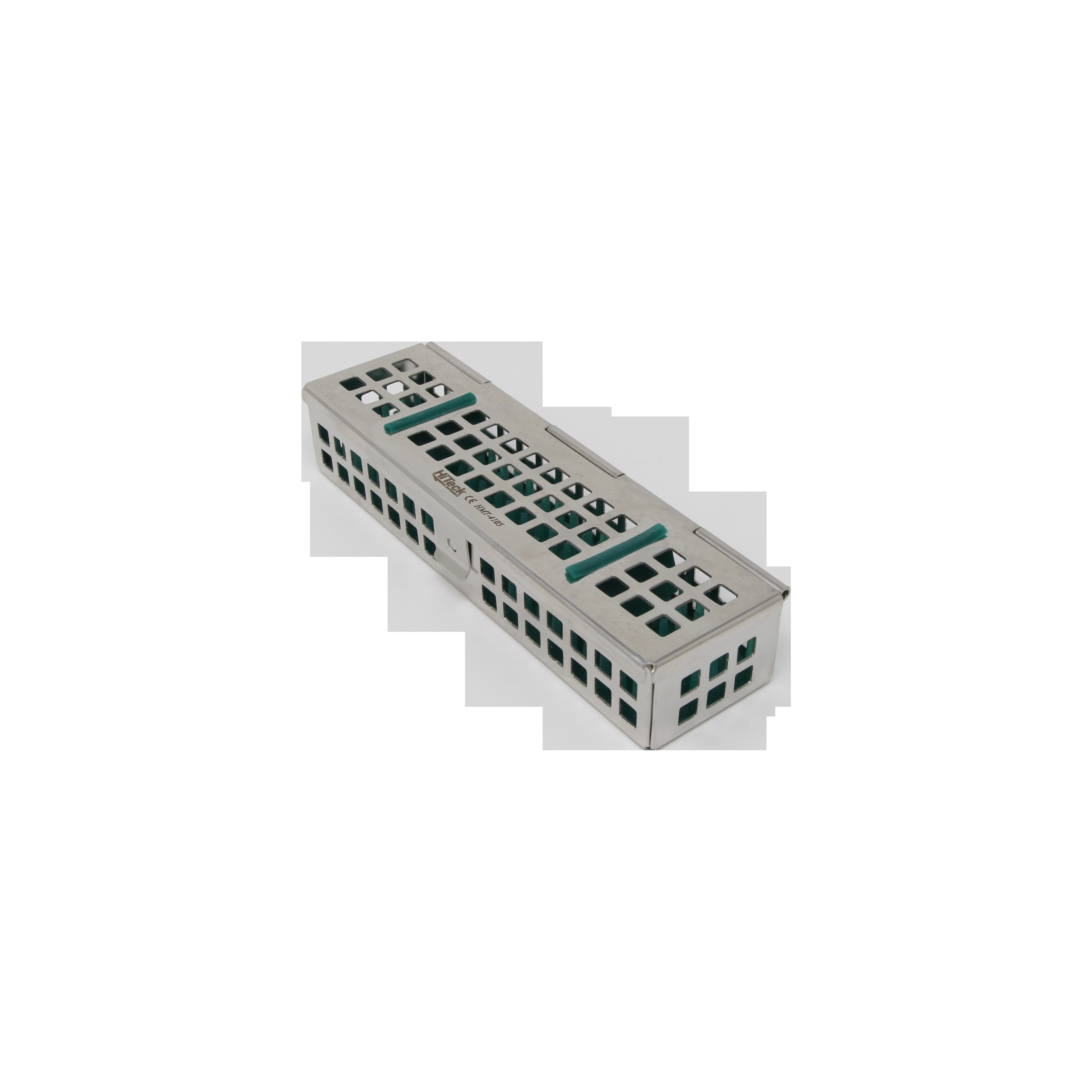Sterilization Cassette for Clamps, Small Parts & Handpieces, With Silicone Mat - 150x40x30, Non Detachable - HiTeck Medical Instruments