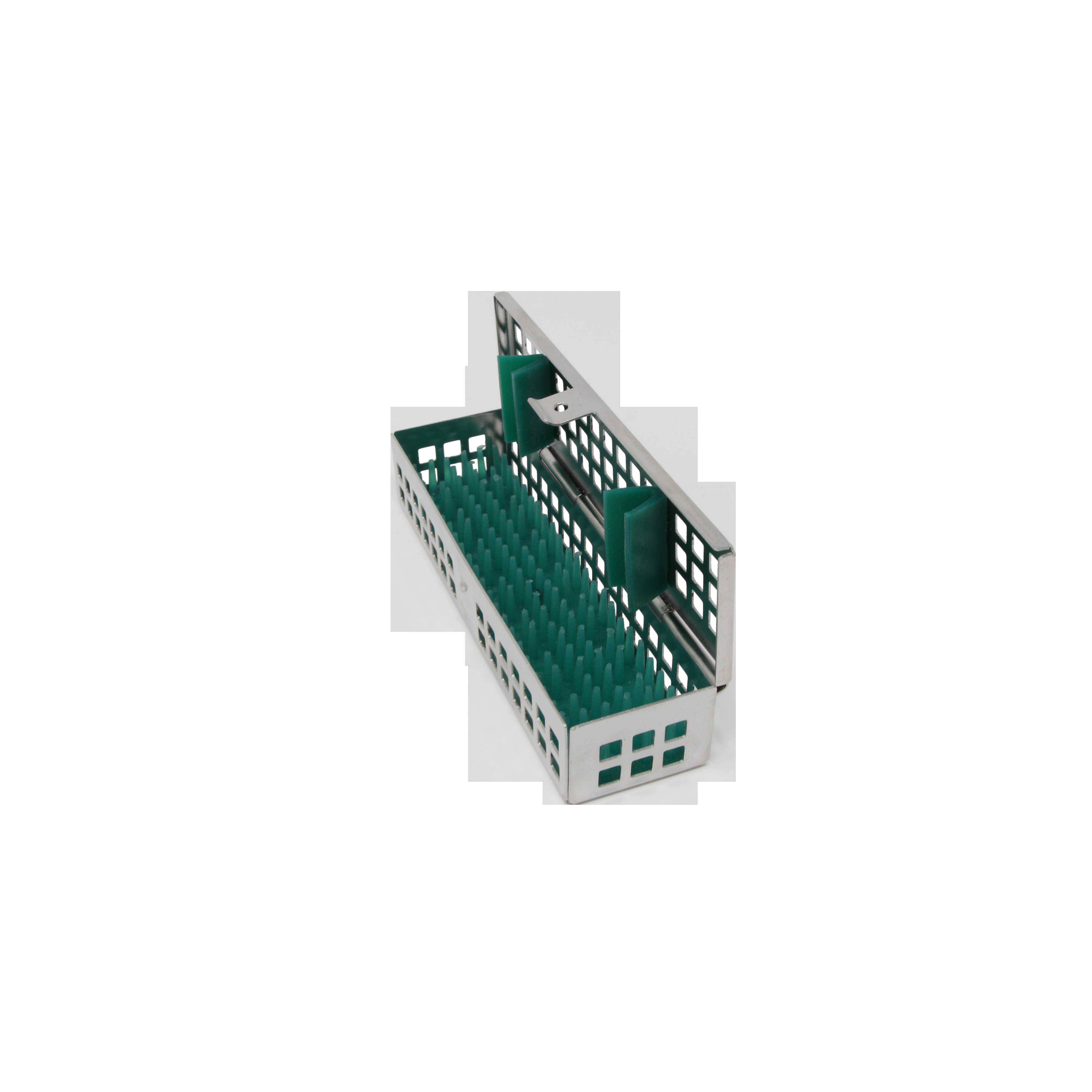 Sterilization Cassette for Clamps, Small Parts & Handpieces, With Silicone Mat - 150x40x30, Non Detachable - HiTeck Medical Instruments