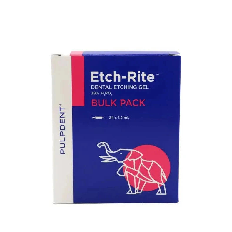 ETCH-RITE Dental Etching Gel – 38% Phosphoric Acid – 1.2 mL × 24 Syringes (ET-24) | Pulpdent - Pulpdent