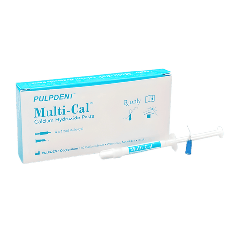 Pulpdent Multi-Cal Calcium Hydroxide Paste Kit – 1.2 mL × 4 Syringes + 8 Applicator Tips