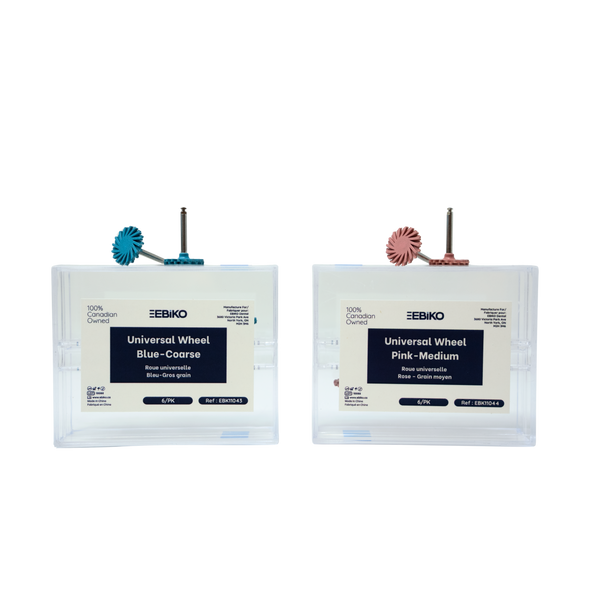 Ebiko universal wheel dental polishing wheels blue coarse and pink medium 6 pack each