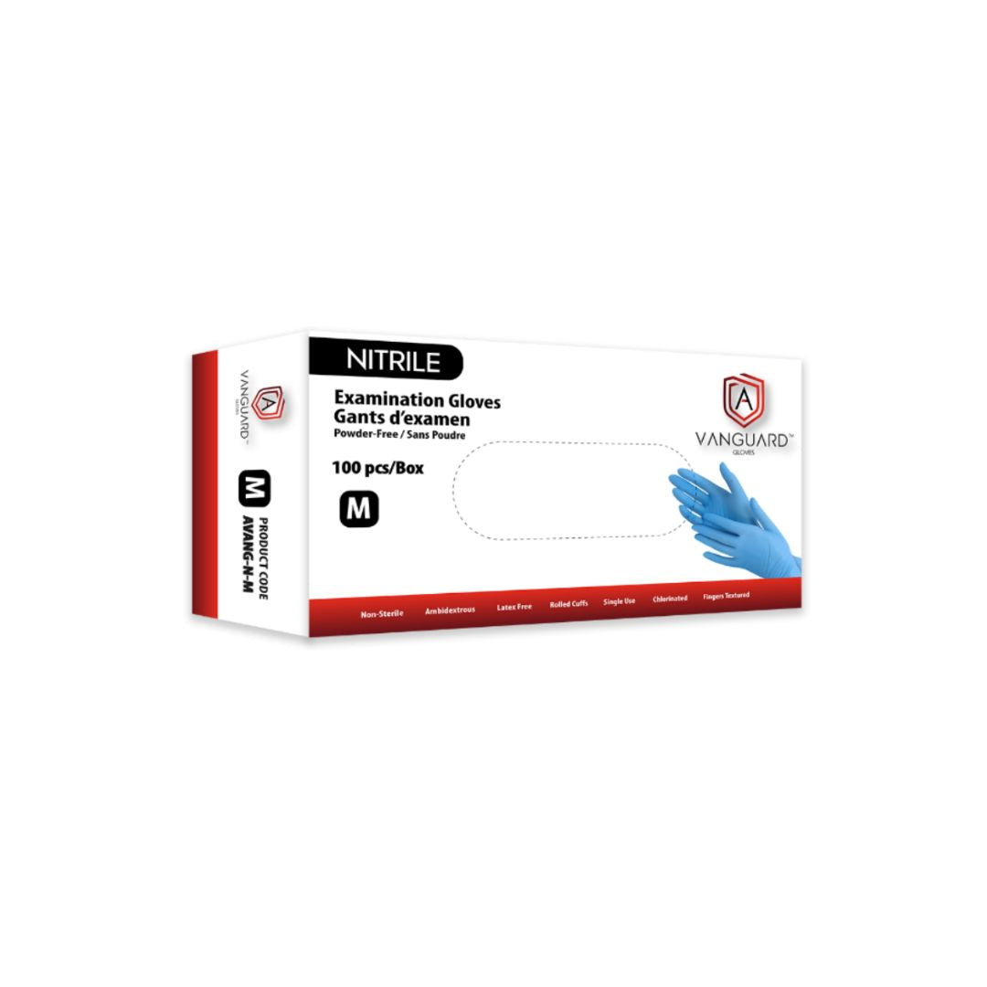 Vanguard nitrile powder free glove small size blue color Canadian glove