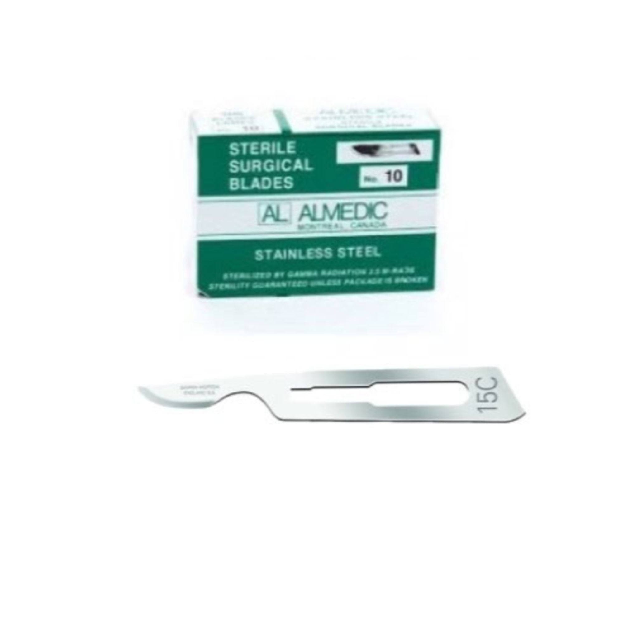 almedic disposable scalpel blades size 15 sterile 100 per box surgical dental