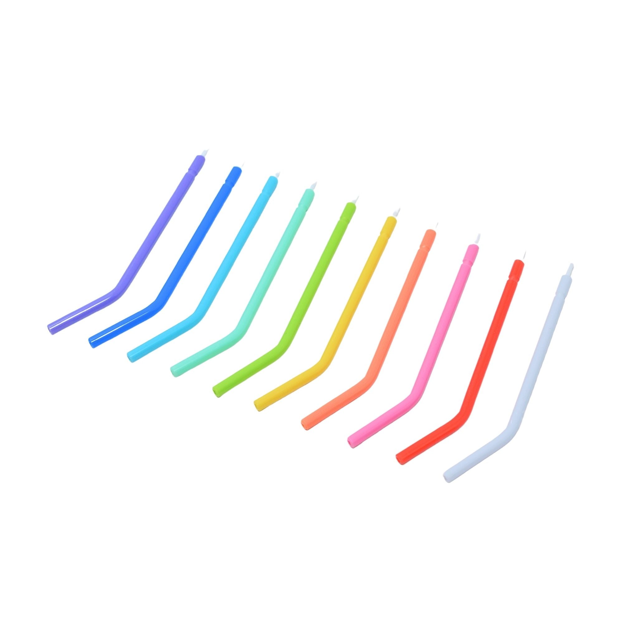 Colorful dental air water syringe tips with white core disposable nozzles for efficient irrigation and drying in dental procedures 250 pack