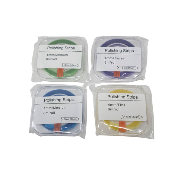 dental polishing strips 6m roll labeled fine medium coarse color coded