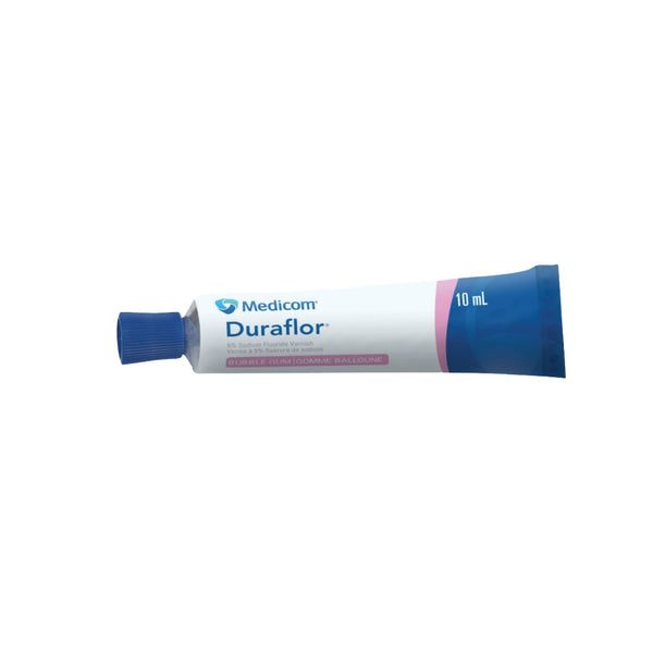 Medicom Duraflor 5% sodium fluoride varnish 10ml tube bubble gum flavor