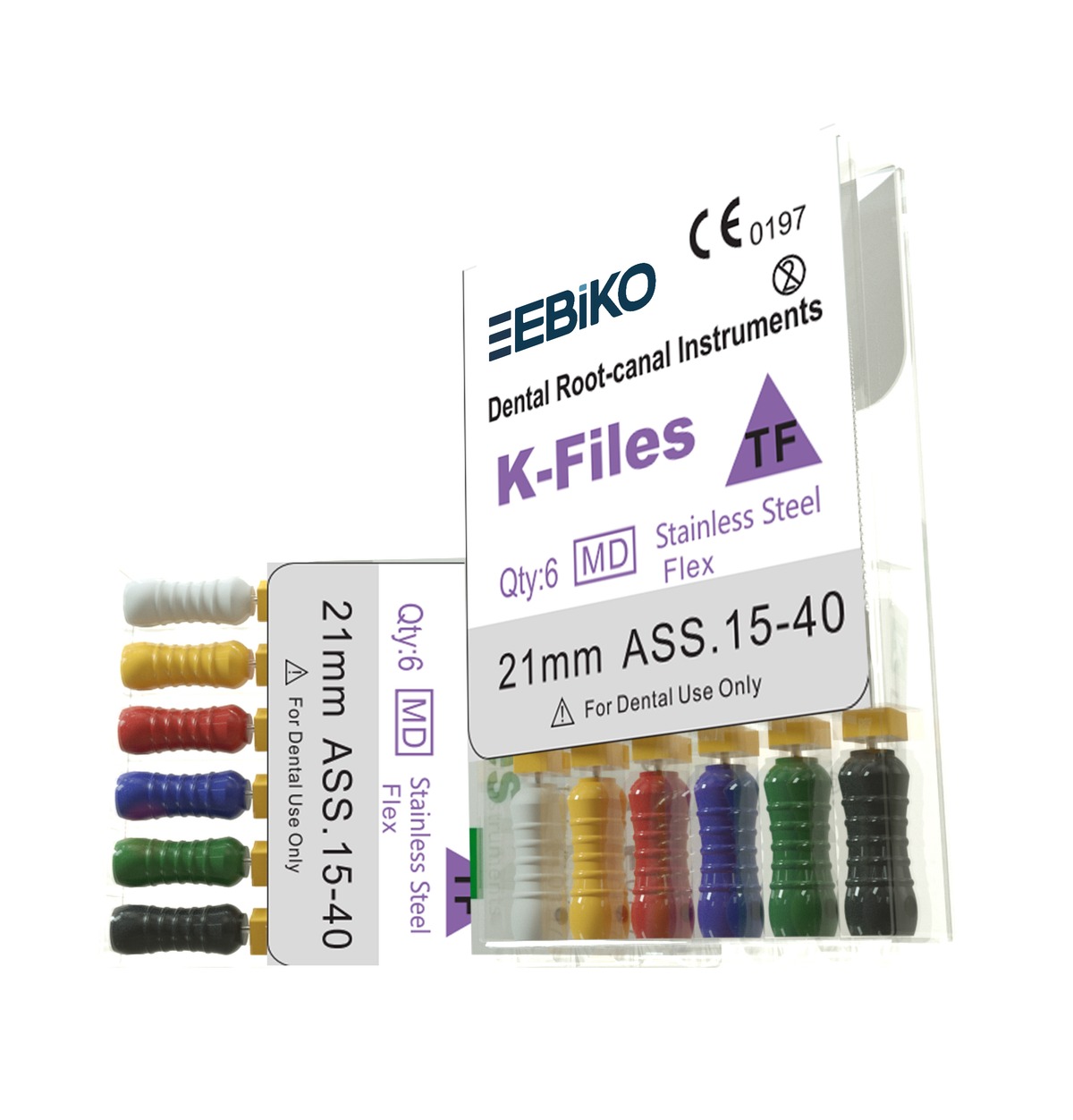 EBIKO K-Flex File Stainless Steel 6/Pk in EBIKO-branded packaging