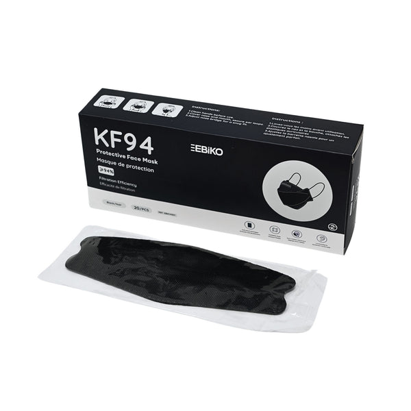 EBIKO KF94 protective face mask black high-filtration disposable mask 20 box for superior protection and comfort