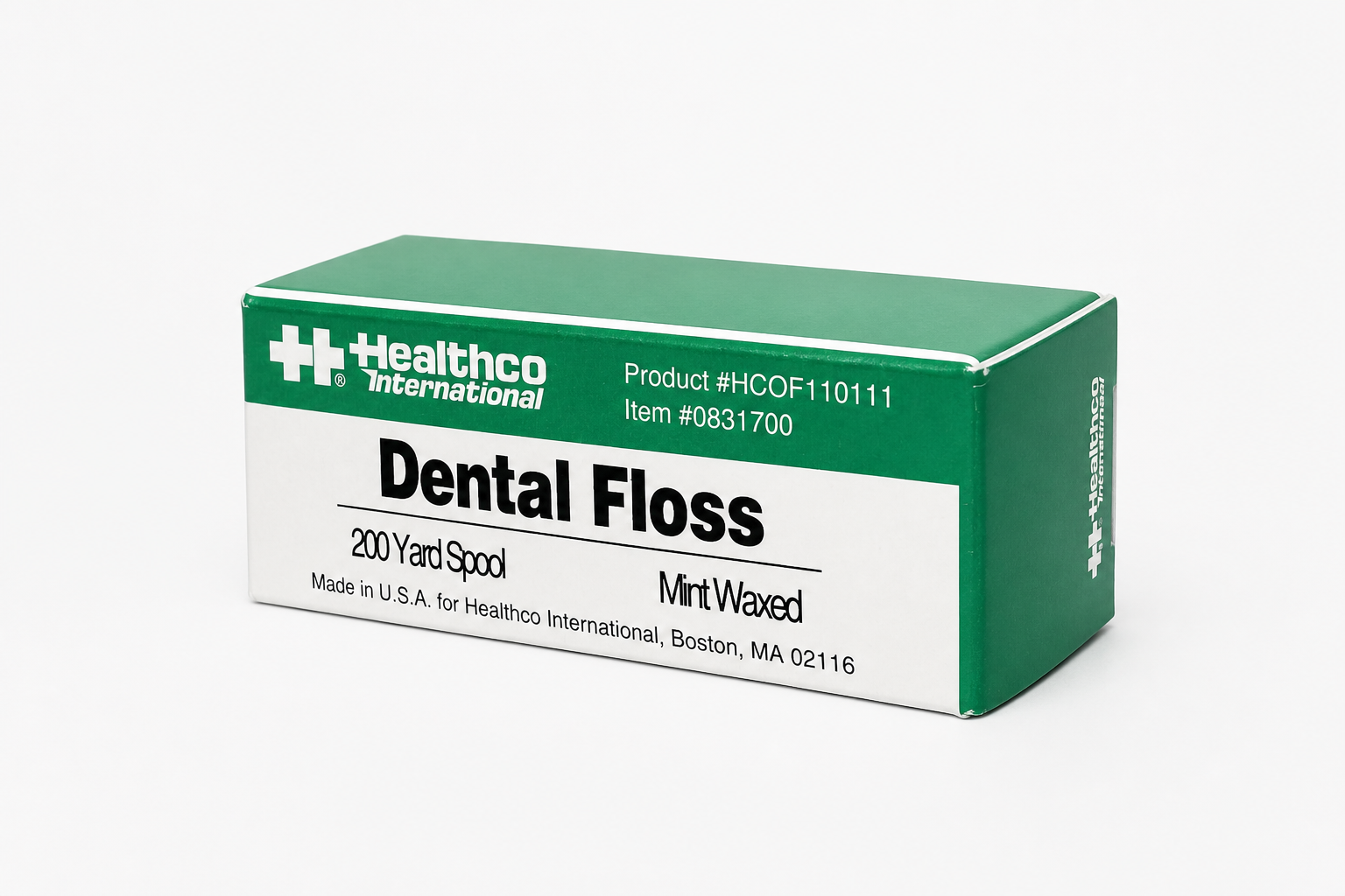 Healthco International Dental Floss – Mint Waxed – 200 Yard Spool
