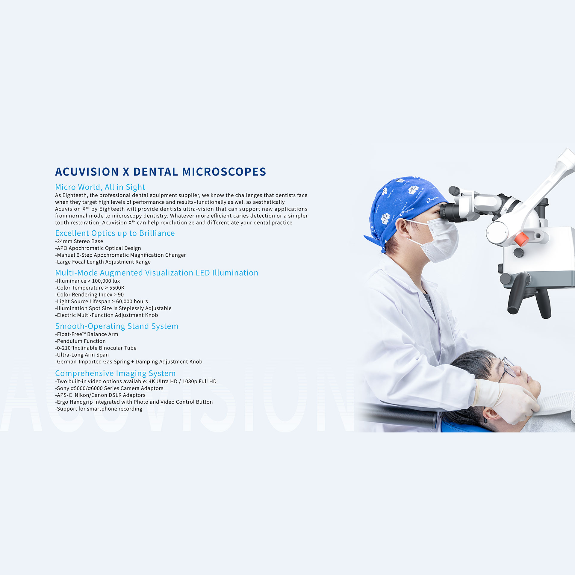 Eighteeth AcuVision X Dental Operating Microscope