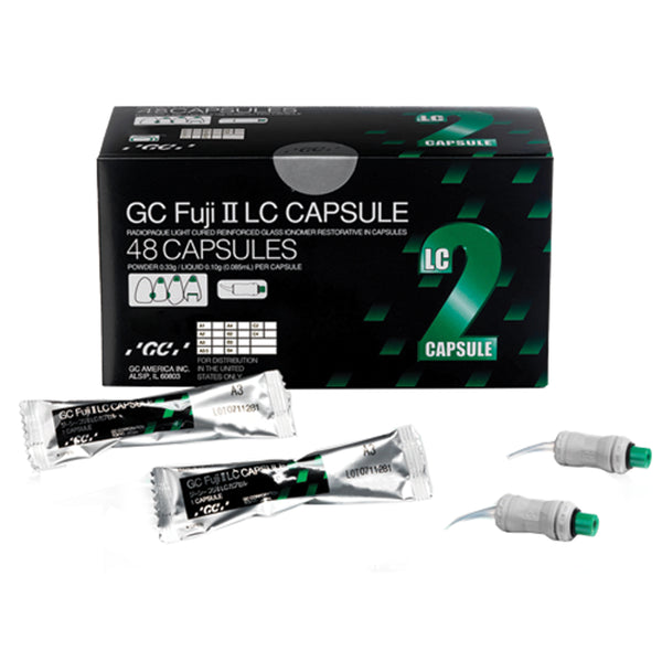 fuji ii lc capsule 48 pack light cured glass ionomer restorative