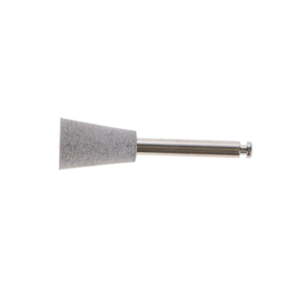 Gray latch type dental polishing cup with a stainless steel base designed for efficient polishing during dental procedures