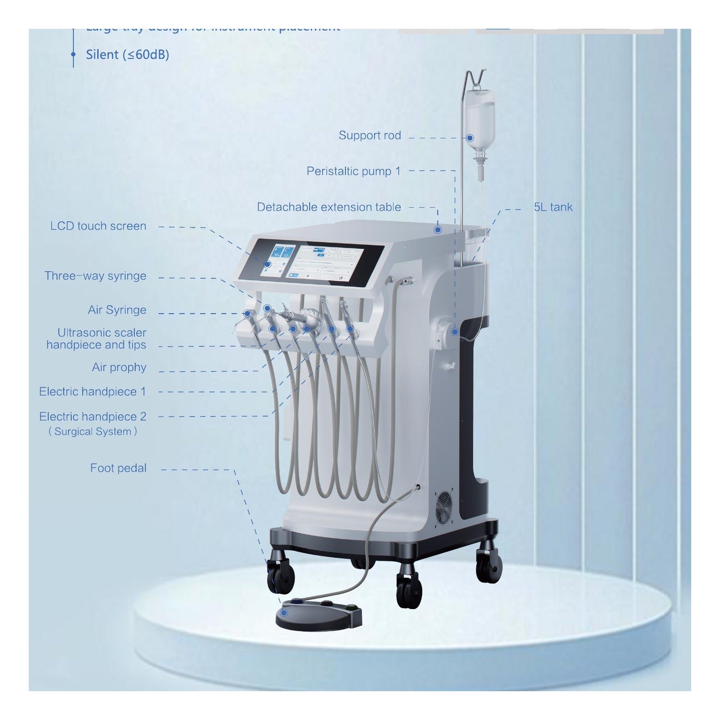 Jinme DS70 Dentist Cart with Touch Screen and Handpieces | EBIKO Dental