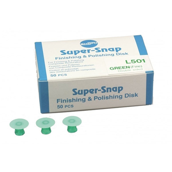 Shofu Super-Snap Disks L501 – Polishing (Fine), Double Sided, Regular Green – 50/Pack