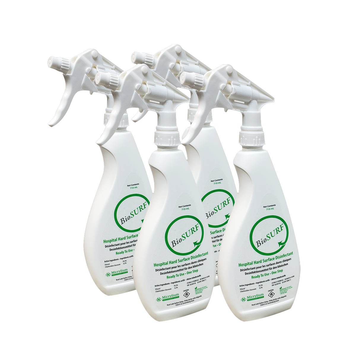 Micrylium BioSURF 4 × 710 mL Spray Bottles — 01-SURF-704