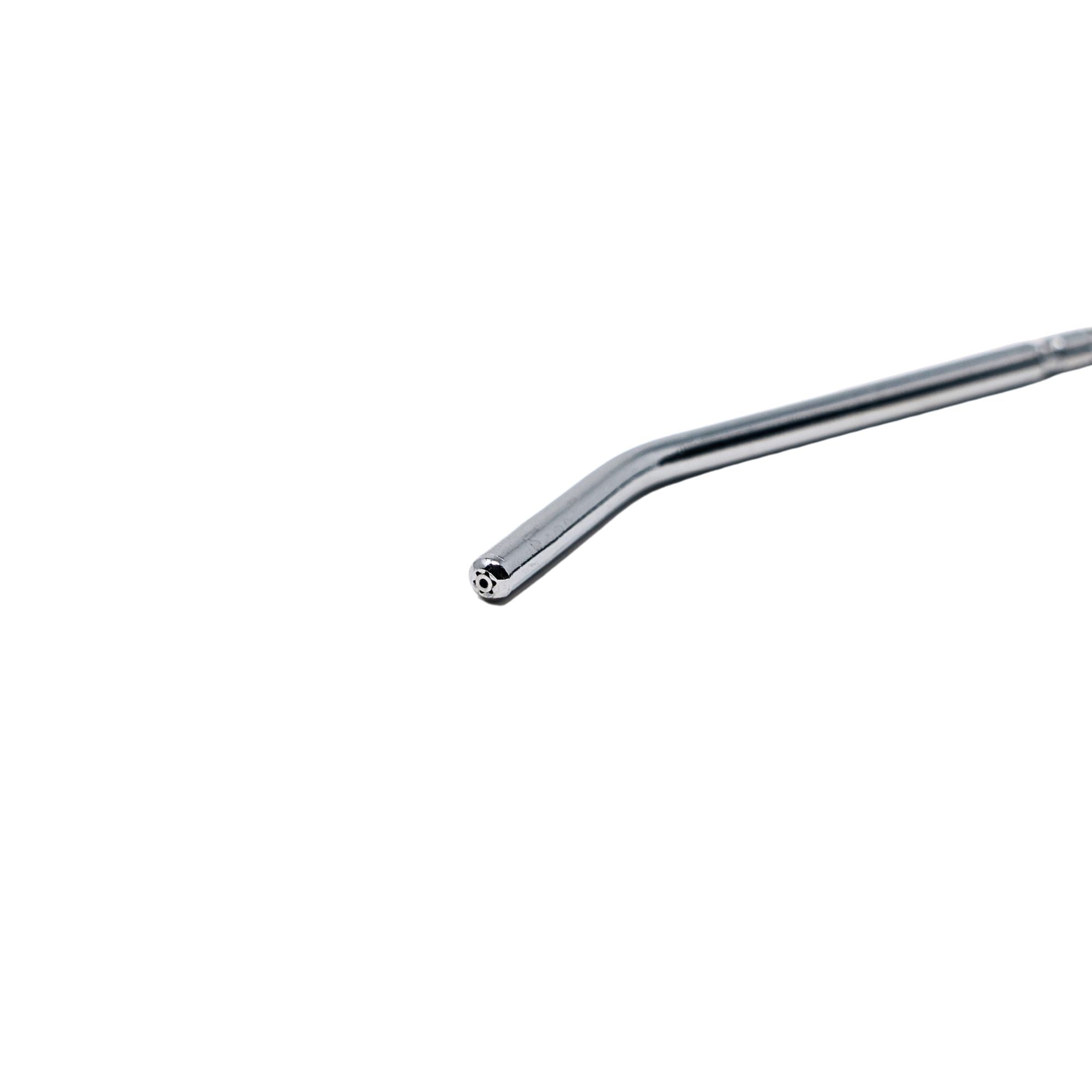 Close-up stainless steel air water syringe tip with multi-hole nozzle