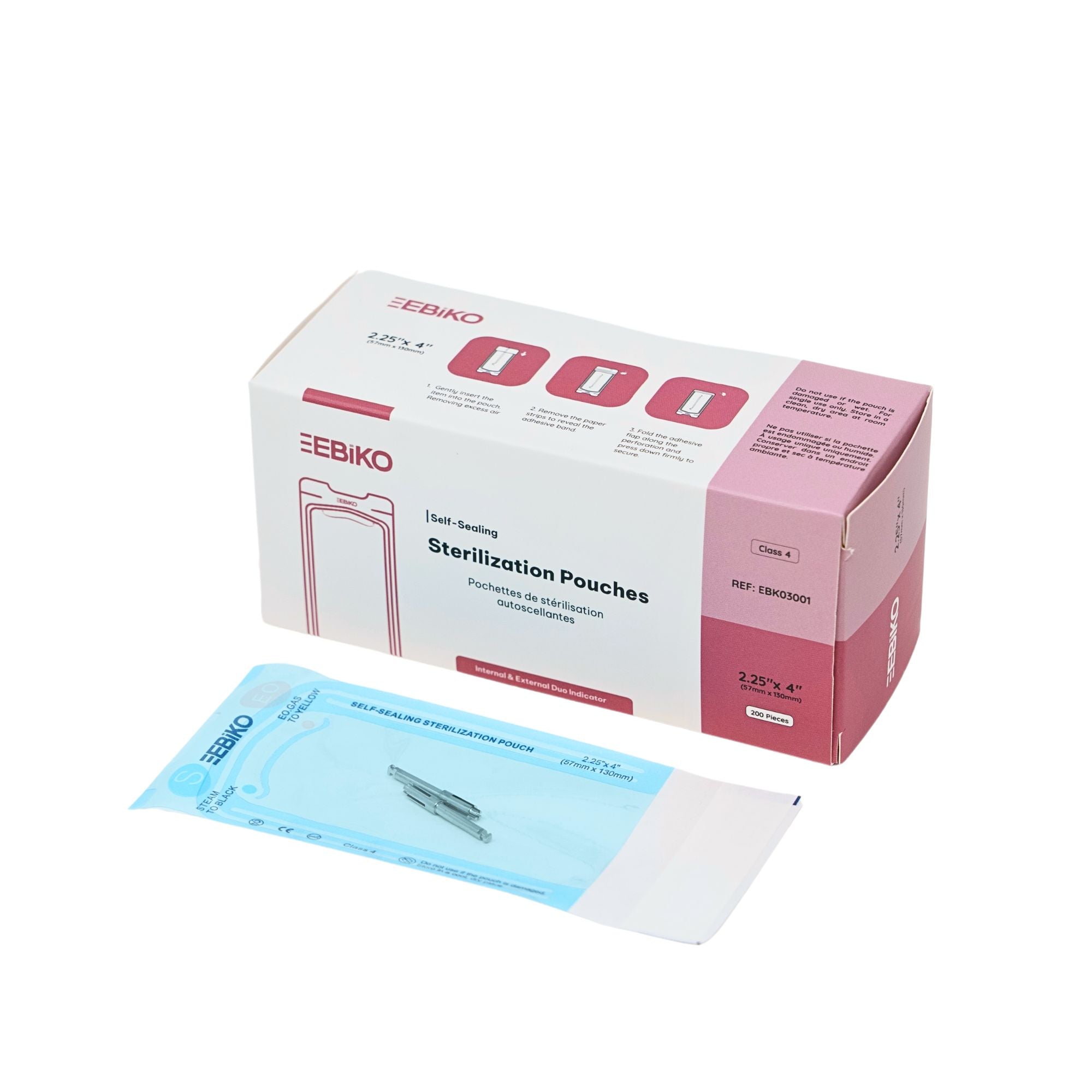 Sterilization Pouches Class 4 - 6 Sizes - 200/pk Sterilization Pouches Class 4 - 6 Sizes - 200/pk
