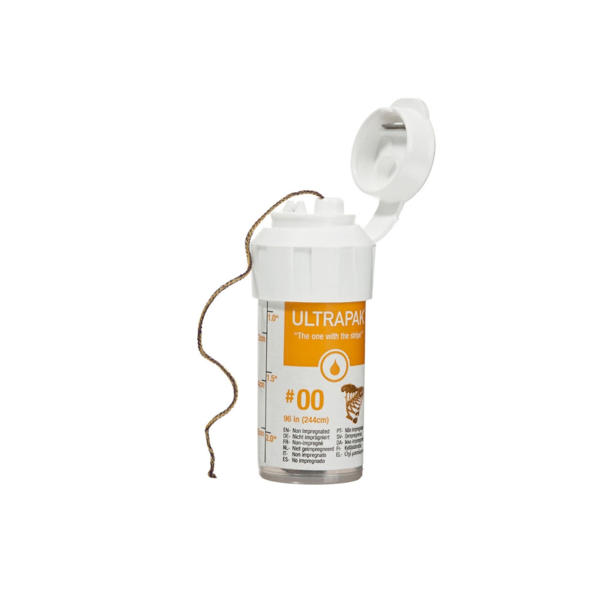 Ultrapak knitted retraction cord size 00 yellow bottle for dental retraction use